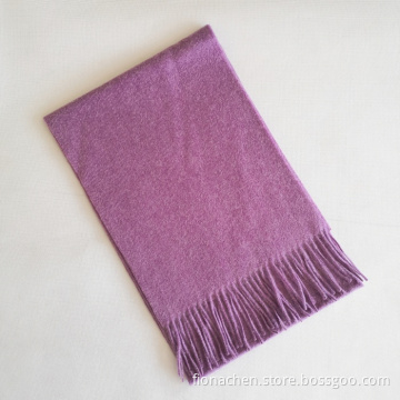 Factory Women Pure Cashmere Plain Multicolor Scarf